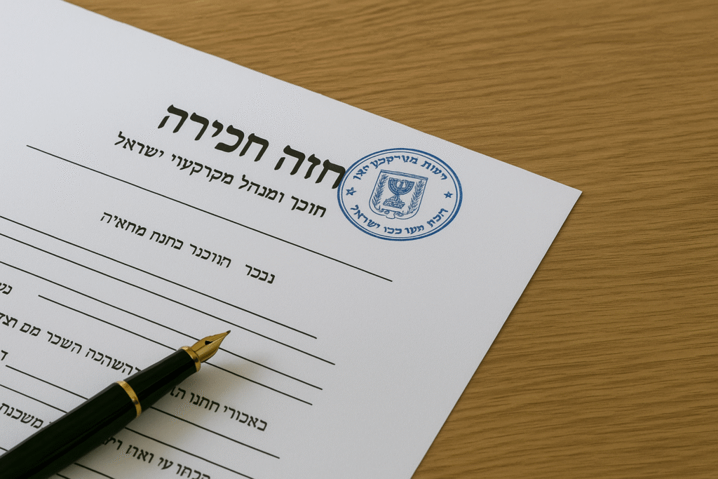 מסמך חכירה חתום על ידי רמ"י – עדכון נוהל חידוש והיוון חכירה ברמ"י